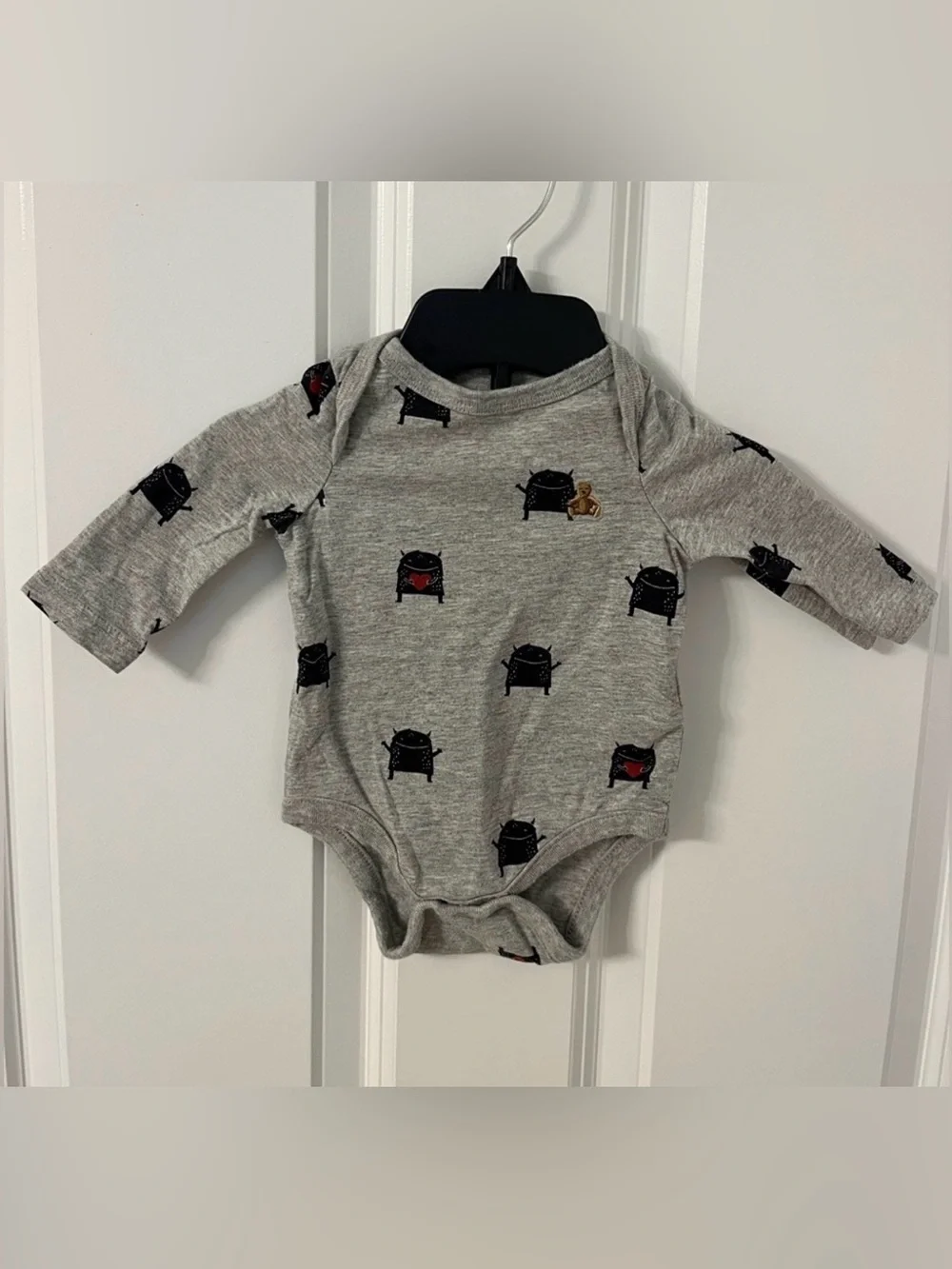 Baby Gap Monster Heart Long Sleeve Onesie Size 0-3Months